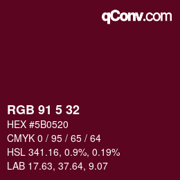 カラーコード: RGB 91 5 32 | qconv.com