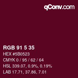 カラーコード: RGB 91 5 35 | qconv.com