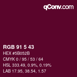 カラーコード: RGB 91 5 43 | qconv.com
