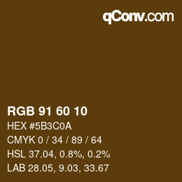 カラーコード: RGB 91 60 10 | qconv.com