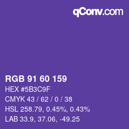 颜色代码: RGB 91 60 159 | qconv.com