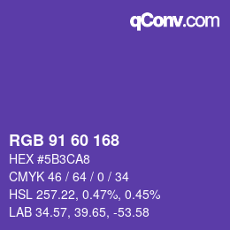 カラーコード: RGB 91 60 168 | qconv.com