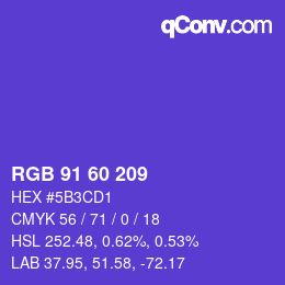 カラーコード: RGB 91 60 209 | qconv.com