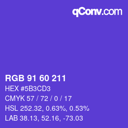 颜色代码: RGB 91 60 211 | qconv.com
