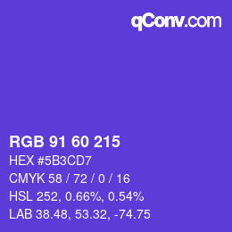 颜色代码: RGB 91 60 215 | qconv.com