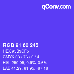 Color code: RGB 91 60 245 | qconv.com