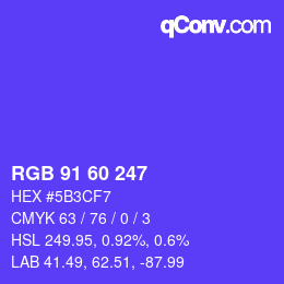 カラーコード: RGB 91 60 247 | qconv.com