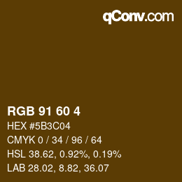 Color code: RGB 91 60 4 | qconv.com