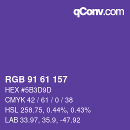 Farbcode: RGB 91 61 157 | qconv.com