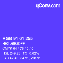 Color code: RGB 91 61 255 | qconv.com