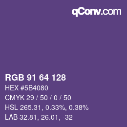 Color code: RGB 91 64 128 | qconv.com