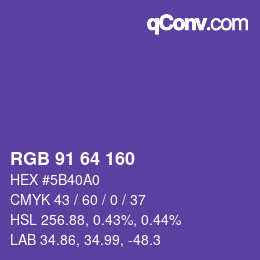 Color code: RGB 91 64 160 | qconv.com