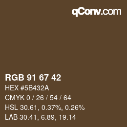 Color code: RGB 91 67 42 | qconv.com