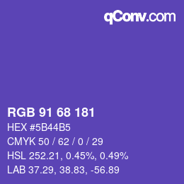 Color code: RGB 91 68 181 | qconv.com