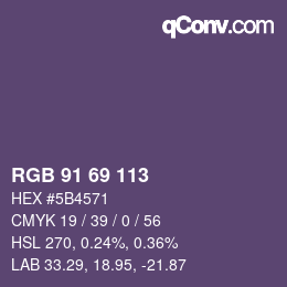 Color code: RGB 91 69 113 | qconv.com