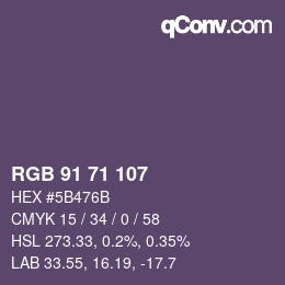 Farbcode: RGB 91 71 107 | qconv.com