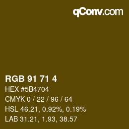 Color code: RGB 91 71 4 | qconv.com