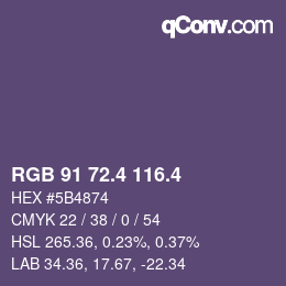 カラーコード: RGB 91 72.4 116.4 | qconv.com