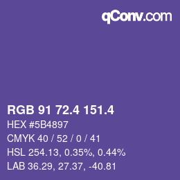 カラーコード: RGB 91 72.4 151.4 | qconv.com