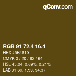カラーコード: RGB 91 72.4 16.4 | qconv.com