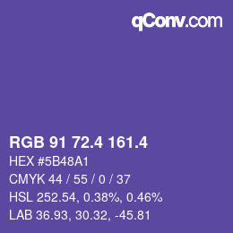 カラーコード: RGB 91 72.4 161.4 | qconv.com