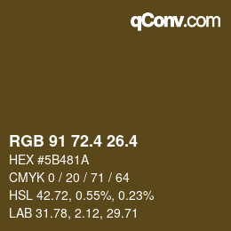 カラーコード: RGB 91 72.4 26.4 | qconv.com