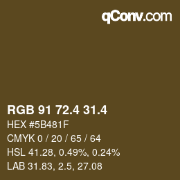 カラーコード: RGB 91 72.4 31.4 | qconv.com