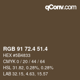 カラーコード: RGB 91 72.4 51.4 | qconv.com