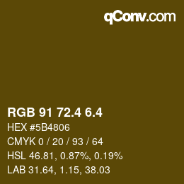 カラーコード: RGB 91 72.4 6.4 | qconv.com