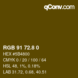 カラーコード: RGB 91 72.8 0 | qconv.com