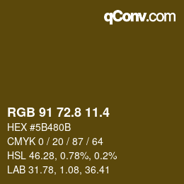 カラーコード: RGB 91 72.8 11.4 | qconv.com