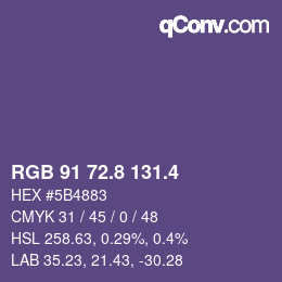 カラーコード: RGB 91 72.8 131.4 | qconv.com