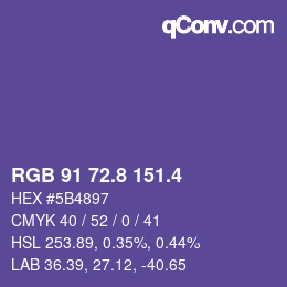 カラーコード: RGB 91 72.8 151.4 | qconv.com