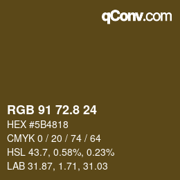 カラーコード: RGB 91 72.8 24 | qconv.com
