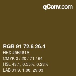 カラーコード: RGB 91 72.8 26.4 | qconv.com
