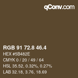 カラーコード: RGB 91 72.8 46.4 | qconv.com