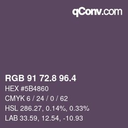 カラーコード: RGB 91 72.8 96.4 | qconv.com