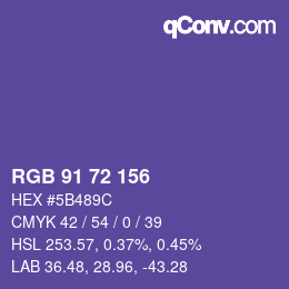 Farbcode: RGB 91 72 156 | qconv.com