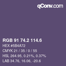 カラーコード: RGB 91 74.2 114.6 | qconv.com