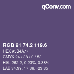 カラーコード: RGB 91 74.2 119.6 | qconv.com