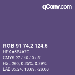 カラーコード: RGB 91 74.2 124.6 | qconv.com