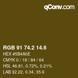 カラーコード: RGB 91 74.2 14.6 | qconv.com