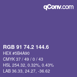 カラーコード: RGB 91 74.2 144.6 | qconv.com