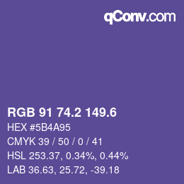 カラーコード: RGB 91 74.2 149.6 | qconv.com