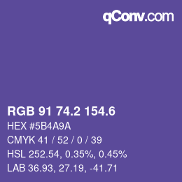 カラーコード: RGB 91 74.2 154.6 | qconv.com
