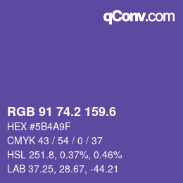 カラーコード: RGB 91 74.2 159.6 | qconv.com