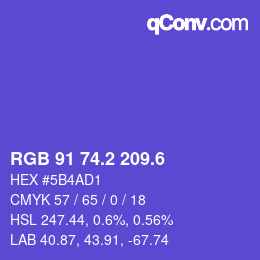 カラーコード: RGB 91 74.2 209.6 | qconv.com
