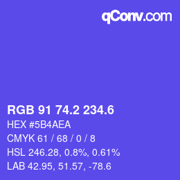 カラーコード: RGB 91 74.2 234.6 | qconv.com