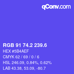 カラーコード: RGB 91 74.2 239.6 | qconv.com