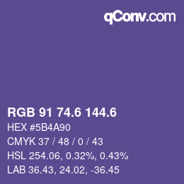 カラーコード: RGB 91 74.6 144.6 | qconv.com